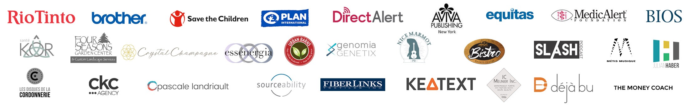 Direct Alert, Plan, Save the Children, Bios, Brother, Rio Tinto